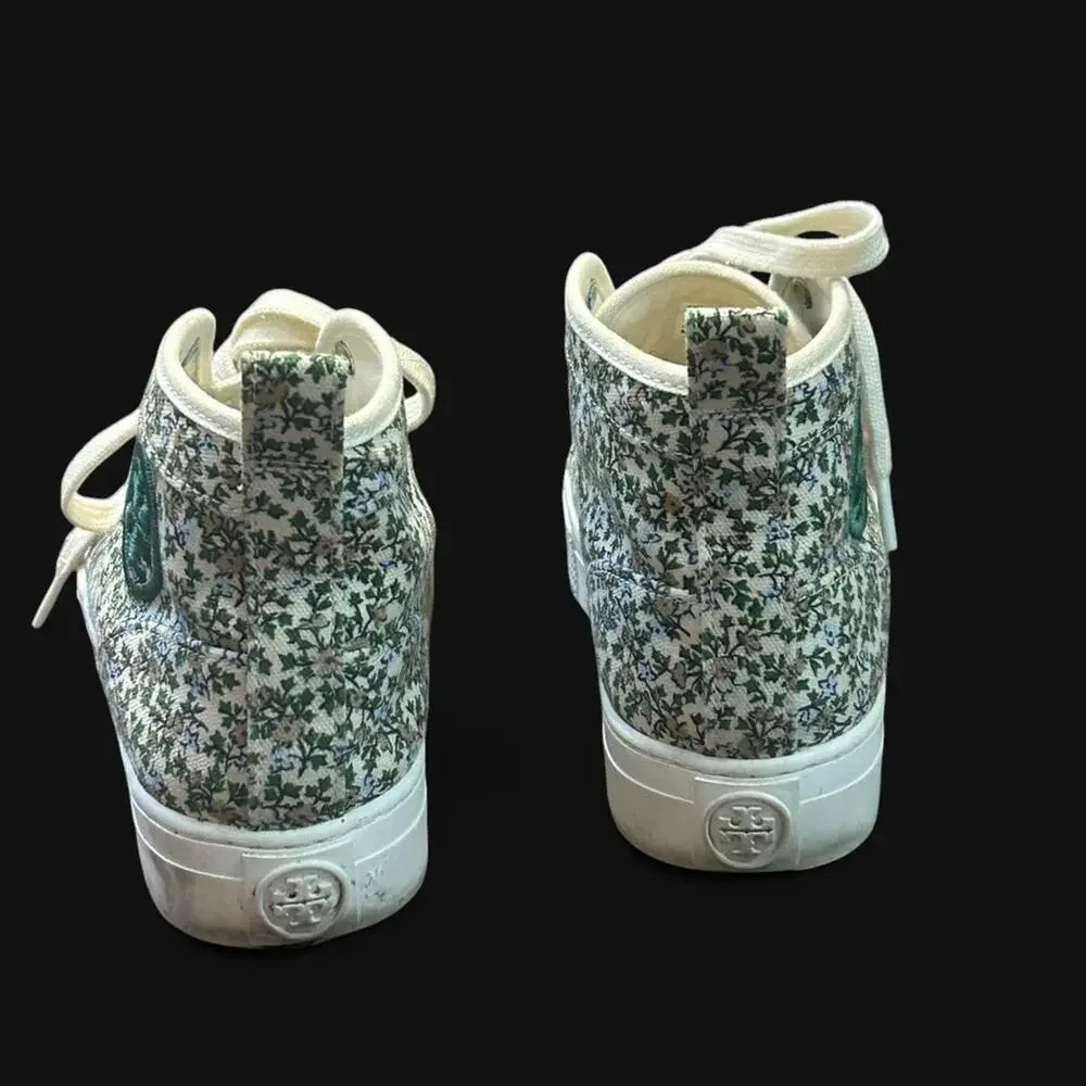 Tory burch floral metallic high top